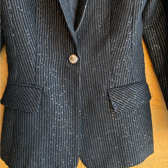 NWOT Walter Baker Trishelle, Sparkle Stripe Tweed Blazer Size X-Small - Picture 7 of 10